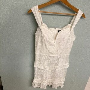 City Studio Ivory Lace Mini Dress